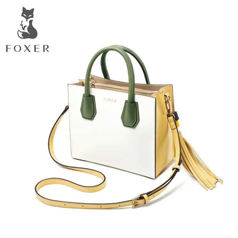 FOXER, женские кожаные сумки, модная сумка из воловьей кожи, роскошные сумки, женские сумки, дизайнерские сумки, известный бренд, женские сумки, новинка, сумка-тоут