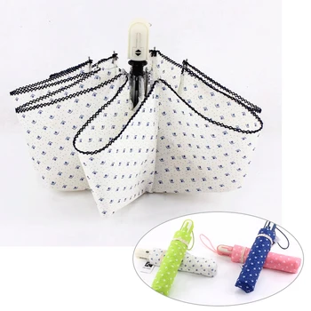 

Style Small Point Automatic Folding Umbrella Rain Women Strong 8K Waterproof Anti UV Sun Umbrellas Brand Paraguas Girls 4Color