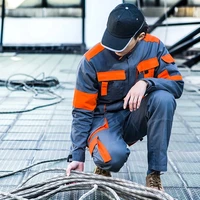 Uniforme de travail pour hommes, veste et pantalon trempés, vêtements de degré, vêtements de travail pour mécanicien, 100% coton 4