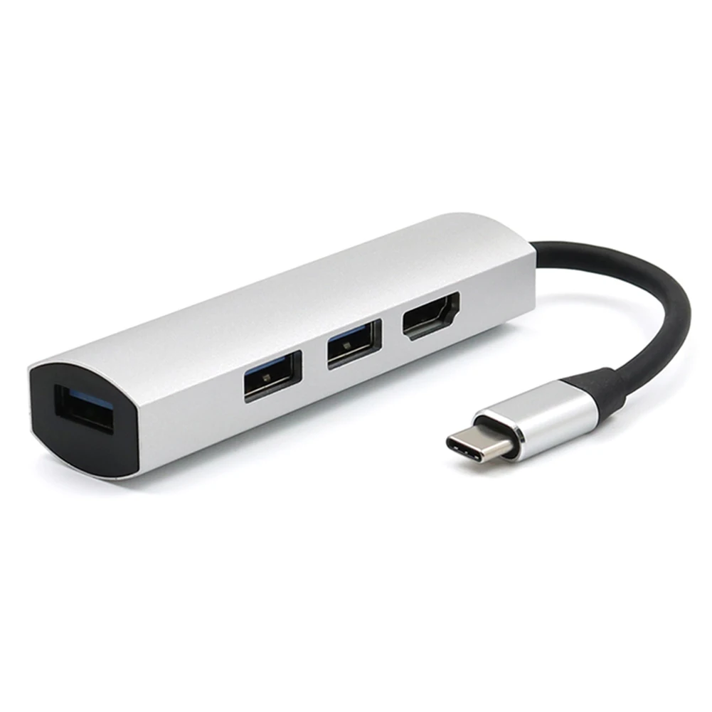 Алюминиевый сплав 4 в 1 type-C к USB 3,0 HDMI конвертер с хорошим тепловыделением высокого качества