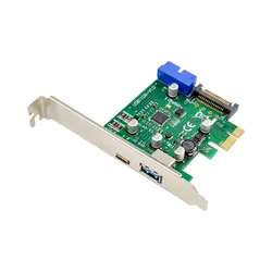 Tarjeta de expansión USB C + A, tarjeta de expansión PCIE 10gbs de doble puerto USB3.1, convertidor de controlador Adaptador tipo C + A AType Chip NEC720201