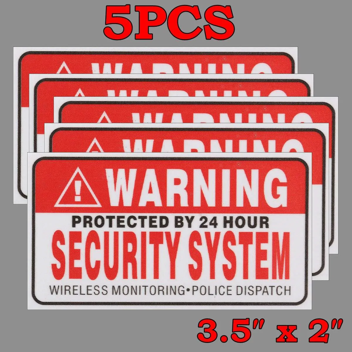 

Business 9*5cm Car Styling 5Pcs/Set Warning Protected by 24 Hour Security System Stickers Saftey Alarm Signs Decal Warning Mark