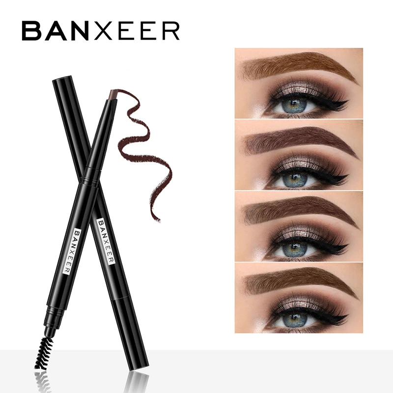 BANXEER, автоматический карандаш для бровей, 4 цвета, водостойкий, для бровей, стойкий, для бровей, карандаш для бровей, прочный, черный, коричневый, стойкий к пятнам, TSLM1