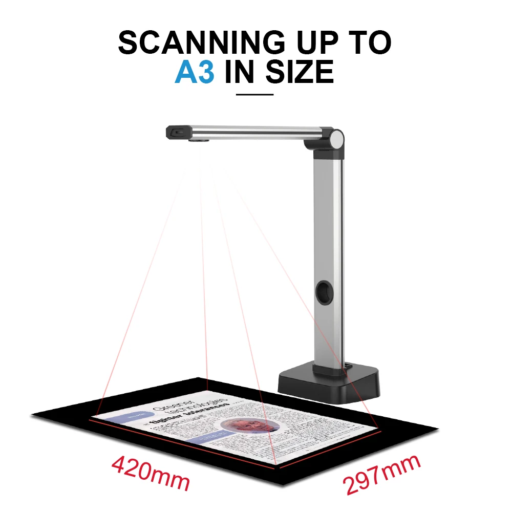 US $129.27 JOYUSING Book Document Scanner AutoFlatten Capture Size A3 Smart MultiLanguage OCR SDK Twain For Office And Education