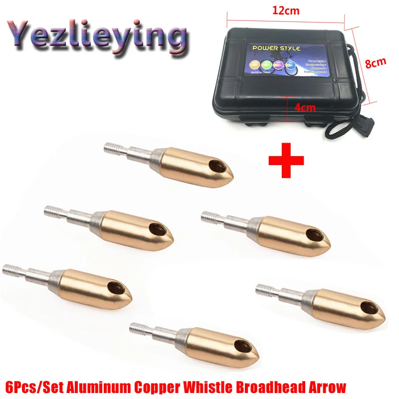 

6Pcs Copper Whistle Field Point Whistle Broadhead Copper Arrowhead For DIY Hunting Arrow Hunting Accessory