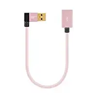 Короткий Удлинительный Кабель USB 3,0, прямоугольный удлинитель USB 3,0 «Папа-мама», совместимые флеш-накопители, клавиатура, сканеры - Цвет: Rose Gold1-Pack