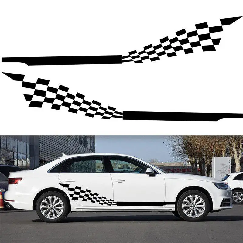 152x10cm Checkered Flag Car Racing Body Graphic Decal PVC Vinyl Stripe Sticker 152x10cm Checkered Flag Car Racing Body Graphic Decal PVC Vinyl Stripe Sticker