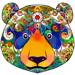 Novo arco íris artesanato de madeira jigsaw cor panda 100 200 300 peças em forma de quebra cabeças brinquedo de madeira original para o menino da menina crianças presente natal