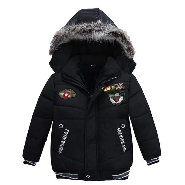 Осенне-зимняя куртка для маленьких мальчиков, куртка для мальчиков, Детская куртка, детская теплая верхняя одежда с капюшоном, пальто для мальчиков 2, 3, 4, 5 лет - Цвет: Black
