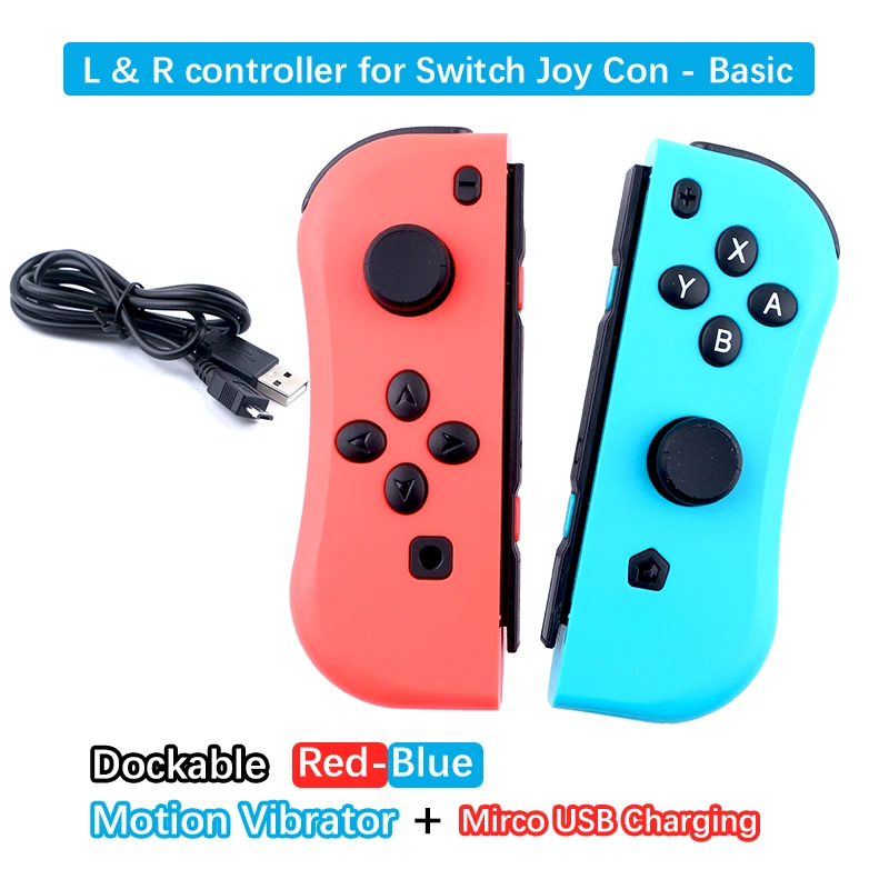 Левый и правый контроллеры совместимы с консолью nintendo Switch как замена контроллера Joy Con(красный/синий - Цвет: Basic R-B Joy Con