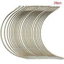 24 шт./пакет БОЛЬШОЙ 68 мм 75 мм 90 мм C Форма изогнутые иглы парик делая крючком косы проветривая ткацкая игла