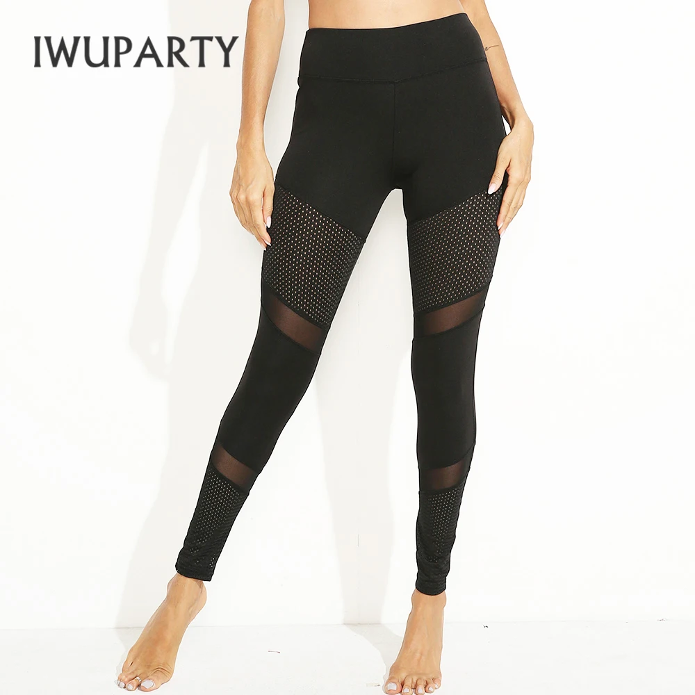 black mesh yoga pants