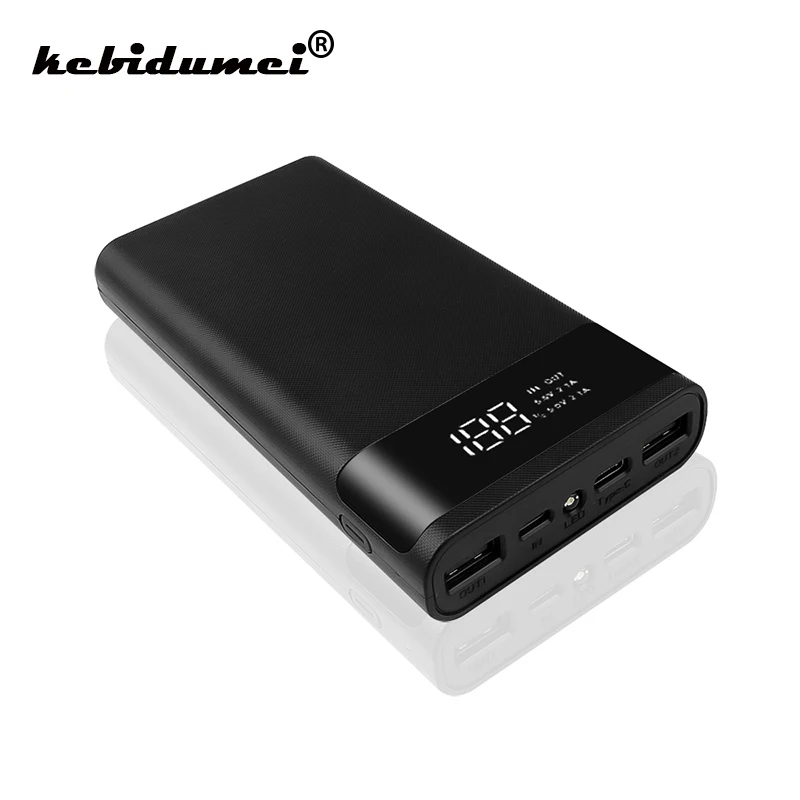 

6x18650 Battery Storage Box Power Bank Battery Box QC 3.0 Quick Fast Charger Type-C Micro USB 5V Mobile Phone Charger Box