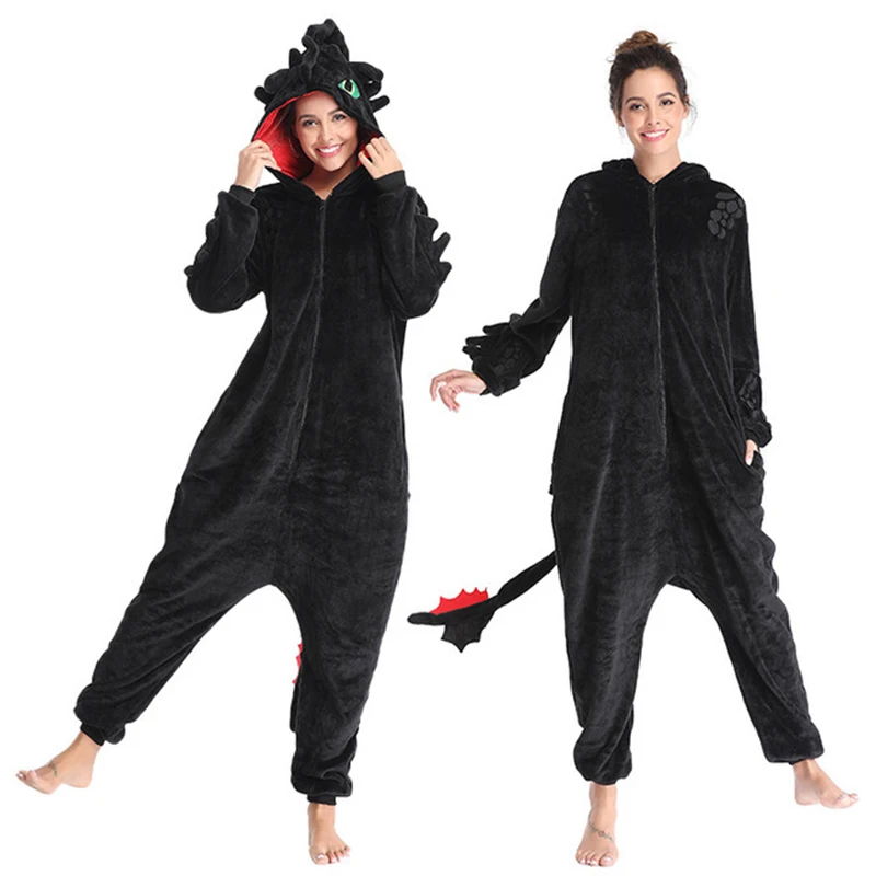 How to Train Your Dragon Toothless Anime Animal Onesie Cosplay Women Kids Train Your Night Fury Flannel Pajama E46762AC How to Train Your Dragon Toothless Anime Animal Onesie Cosplay Women Kids Train Your Night Fury Flannel Pajama E46762AC