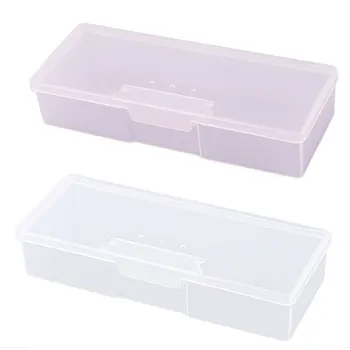 

New Transparent Empty Nail Storage Box Manicure Tools Organizer Case Holder