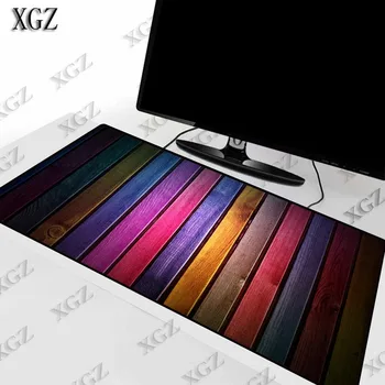 

XGZ Multicolor Wood Textures Large Gaming Mouse Pad Rubber PC Computer Gamer Mousepad Desk Mat Locking Edge for CS GO LOL Dota