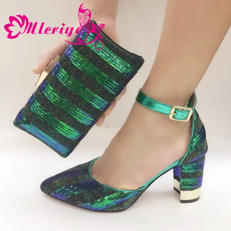 

New Arrival High Heel Shoe with Matching Bag Italian Matching Shoe and Bag Set for Wedding Italy High Heels Women Wedding Shoes