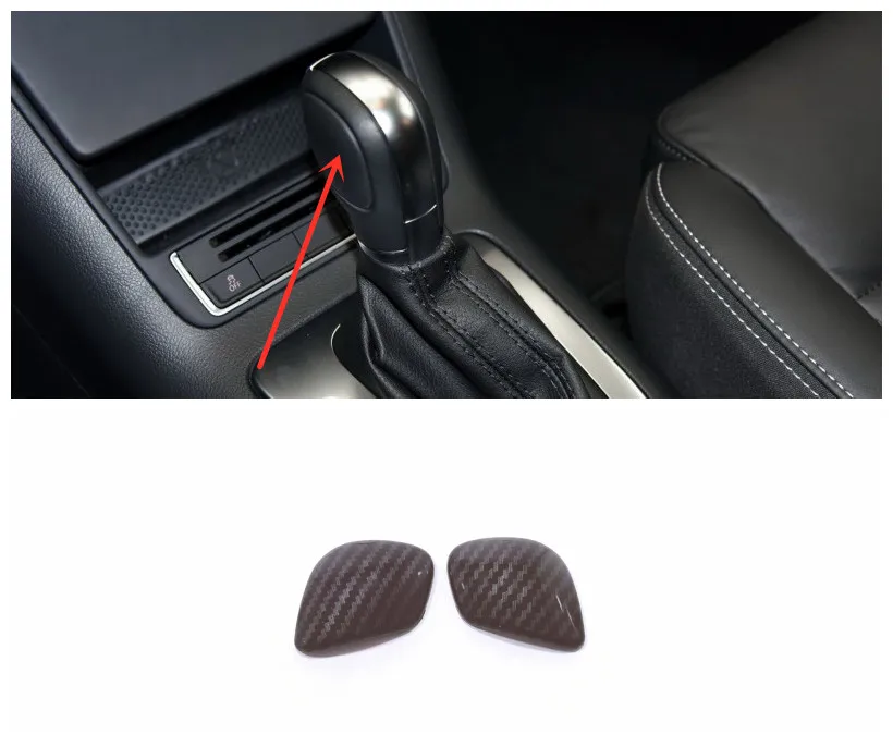 ABS Chrome Interior Car Gear Shift Knob Head Cover Decoration Trim Sticker accessories car styling 2pcs Fit For Tiguan 2009-2015 |