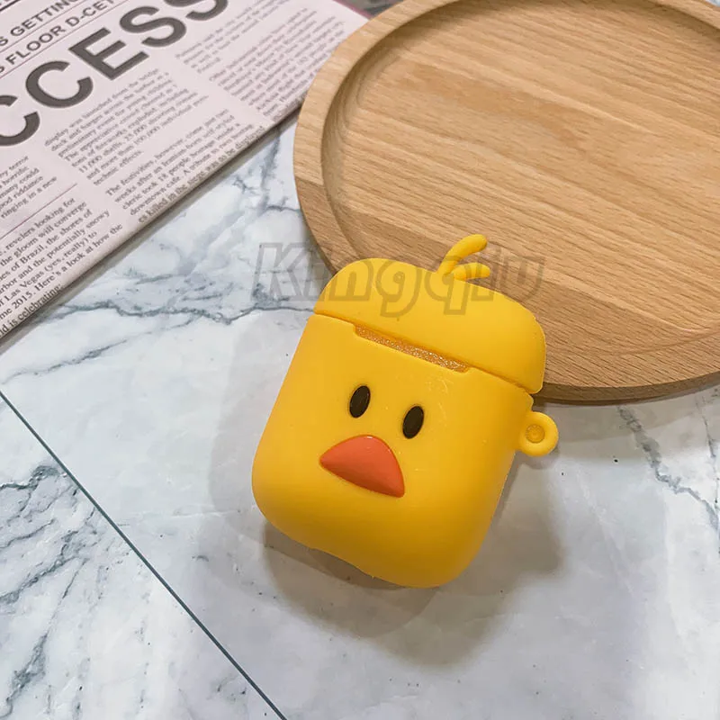 Yduck Забавный мультяшный чехол для Apple Airpods 3D защитный чехол милый Bluetooth чехол для наушников Модный мягкий силиконовый чехол s Чехол для гарнитуры - Цвет: Yduck