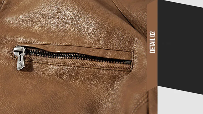 Mcikkny Men Biker Pu Leather Jackets Stand Collar Thermal Motorcycle Leather Outwear Coats For Male Size M-5XL Windbreak (10)