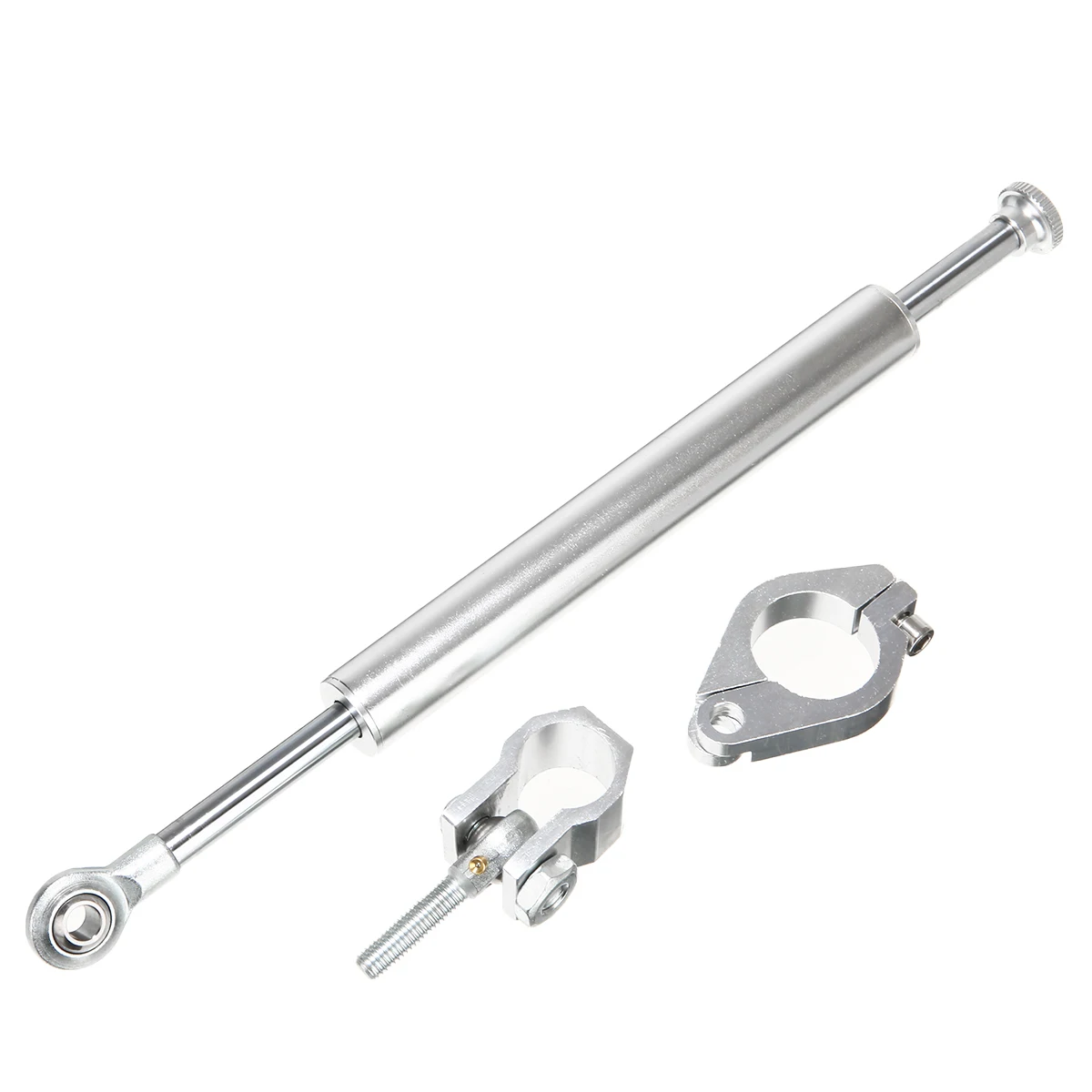 

1PC High Quality 330mm Universal Aluminum Motorcycle Steering Damper Fork Stabilizer Silver Safety Control For ATV Off-road
