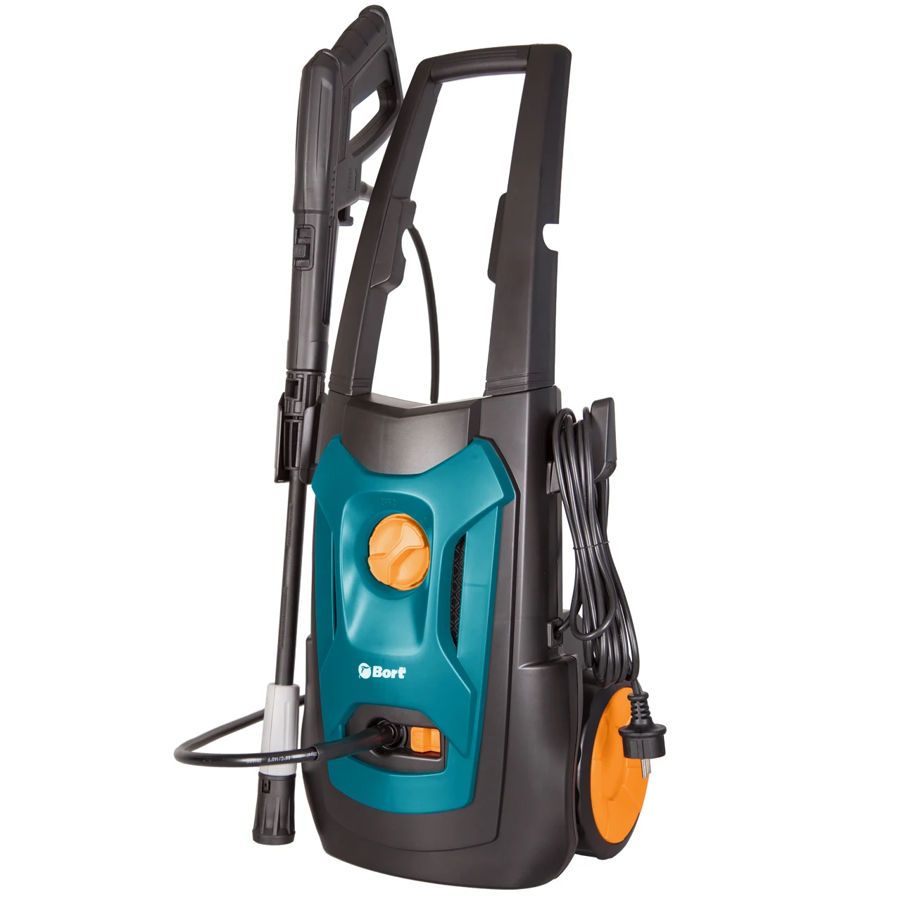Мойка высокого давления Bort BHR-1900-Pro (Мощность 1900 Вт, производительность 7.5 л/мин, макс.давление 150 бар, автоматическое всасывание, длина шнура 5 м, длина шланга 8 м)