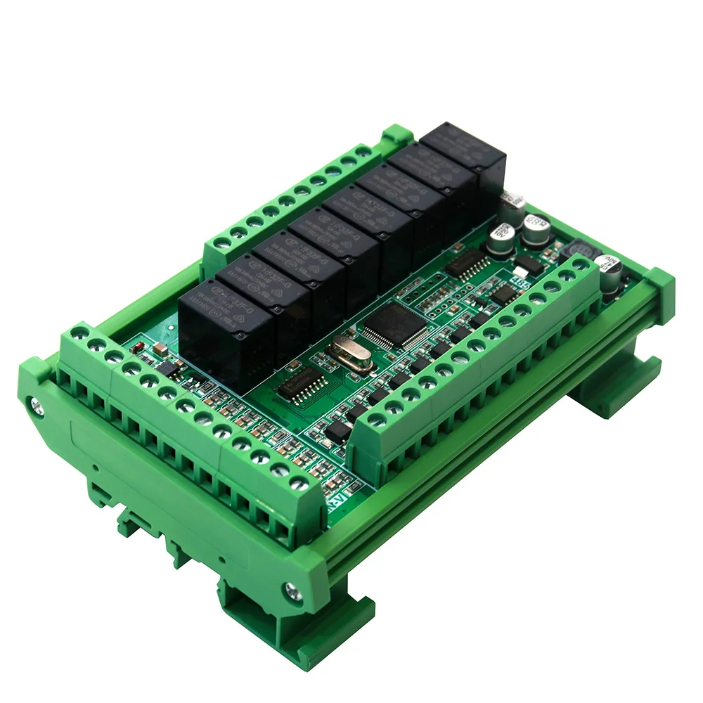 Modbus RTU 8 Way Relay Module 8AI 1AO Analog Input Output 485 Communication Board 8DI/8DO Digital Relay Industrial Module