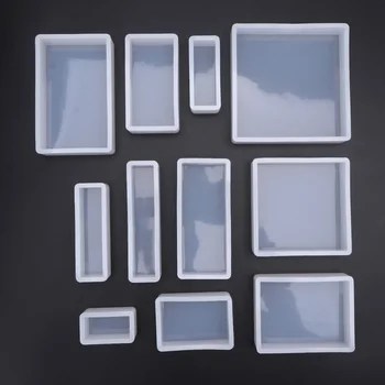 

2020 New 1 Set Geometric Epoxy Mould Set Square Rectangular DIY Handmade Crafts Silicone Mold Decoration Jewelry Making Molds