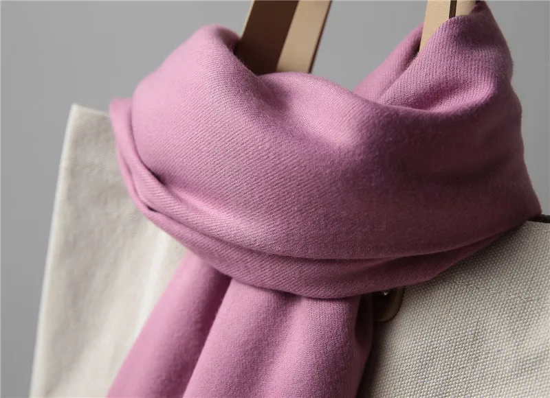 Women Winter Scarf Pure Cashmere Scarves Thick Neck Warm Headband Hijab Lady shawls Wraps Blanket Pashmina Female Echarpe