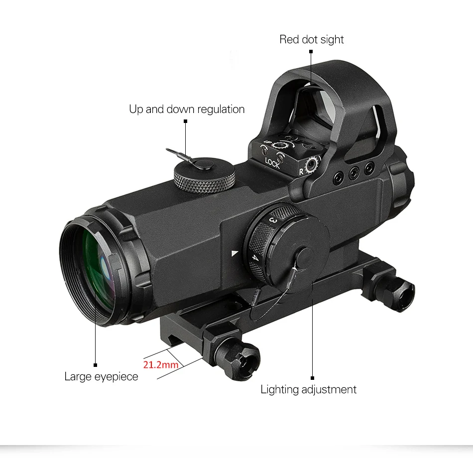 Escopos Tactical Hamr Rifle Scope Lente Ponto Vermelho Pp1-0403 Mark 4 Alta Precisão Multi-range Riflescope Caça 4x24 5 Lunetas Riflescopes