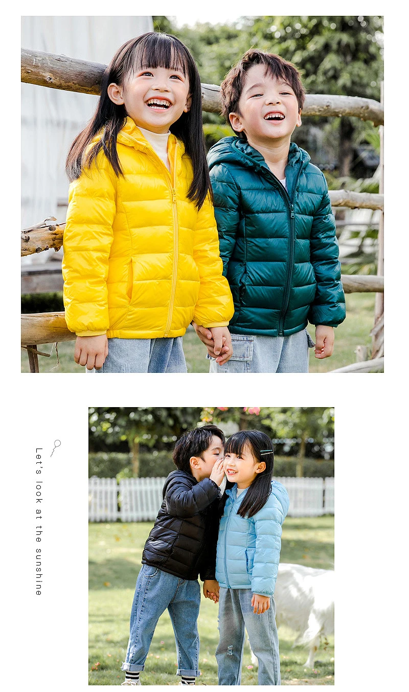 2020 Down Jackets For Girls Winter Coat Candy Color Warm Kids Down Hooded Coats For Boys 2-9 Years Outerwear Children Clothes best fall jackets