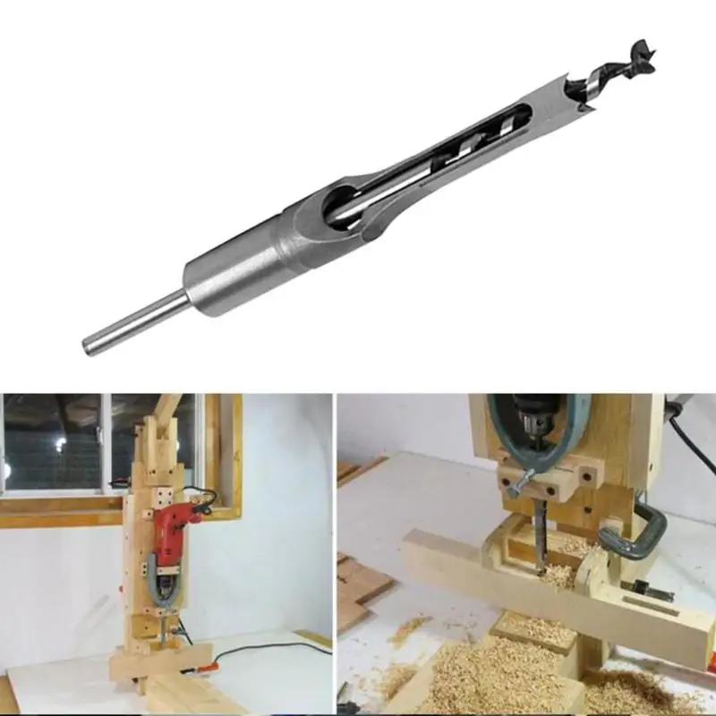Square Hole Drill Bit Woodworking Tools for Carpentry DIY Hole Reaming Mortising Special Steel Drill Core Strong and Durable