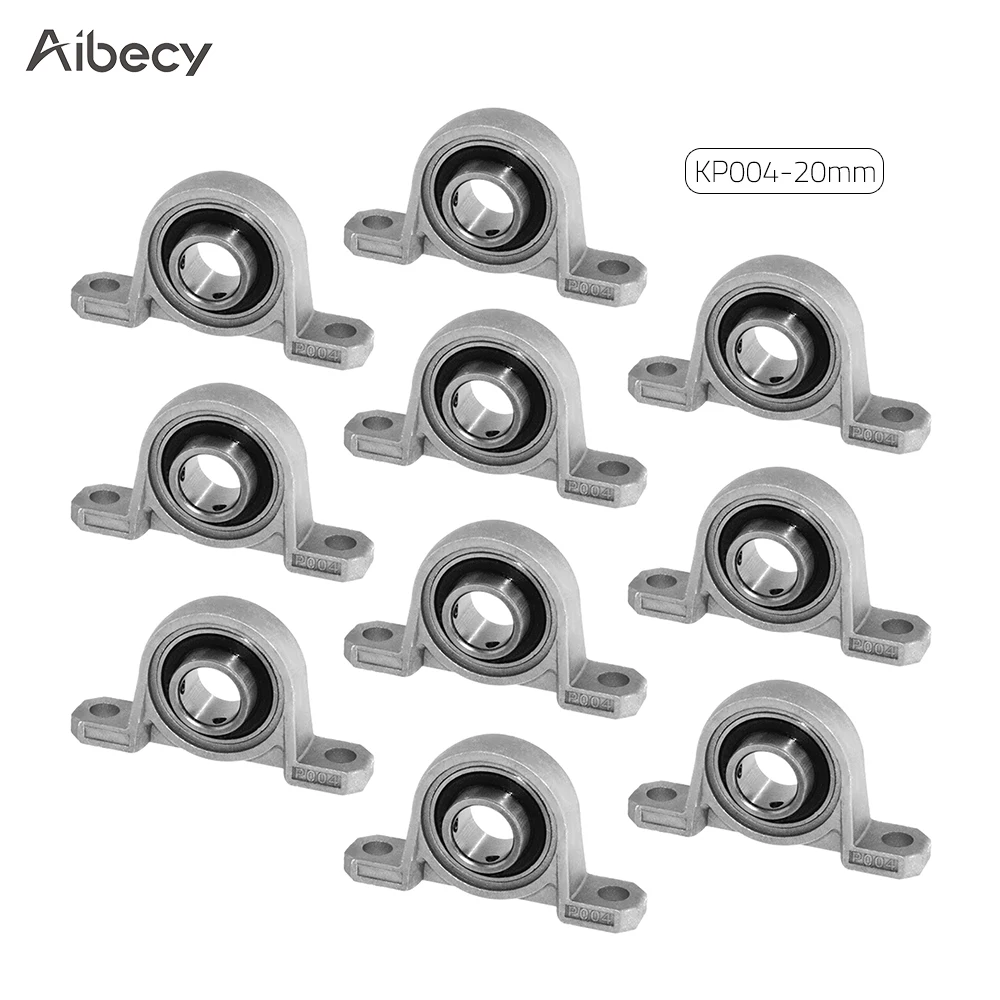 Aibecy металлический шариковый подшипник, опорный блок KP004, монтируемые шариковые подшипники, диаметр сердечника 20 мм, Аксессуары для 3d принтера, упаковка из 10 шт