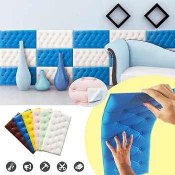 

wallpaper self adhesive 3D solid wall stickers wallpaper waterproof moistureproof foam soft bag bedroom warm nest nest backgroun
