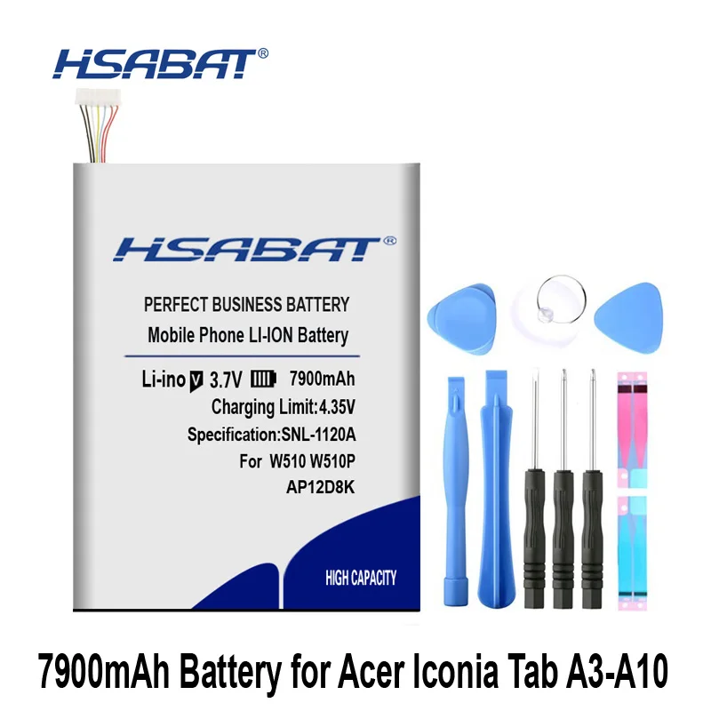 Аккумулятор HSABAT AP12D8K 7900 мАч для acer Iconia Tab A3-A10 A3-A11 W510 W510P