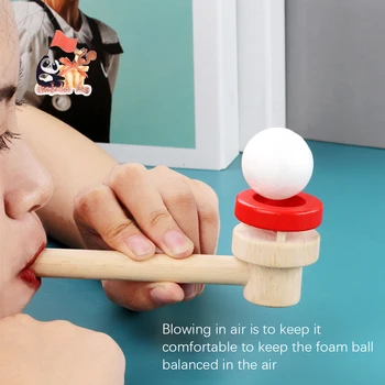 

Kids Wooden Toys Blocks STEM Game Blowing Pipe MiDeer Floating Ball Classic Fun Popular Learn Educational Toys for Children Gift