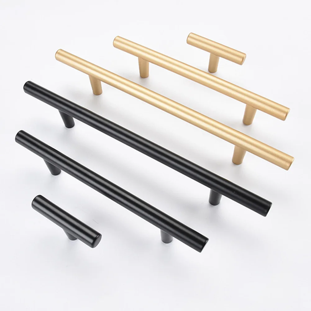 

T Pull Modern and Simple Hardware Single Hole Copper Matte Drawer Door furniture handles Solid Stainless Steel Kitchen Cabinet