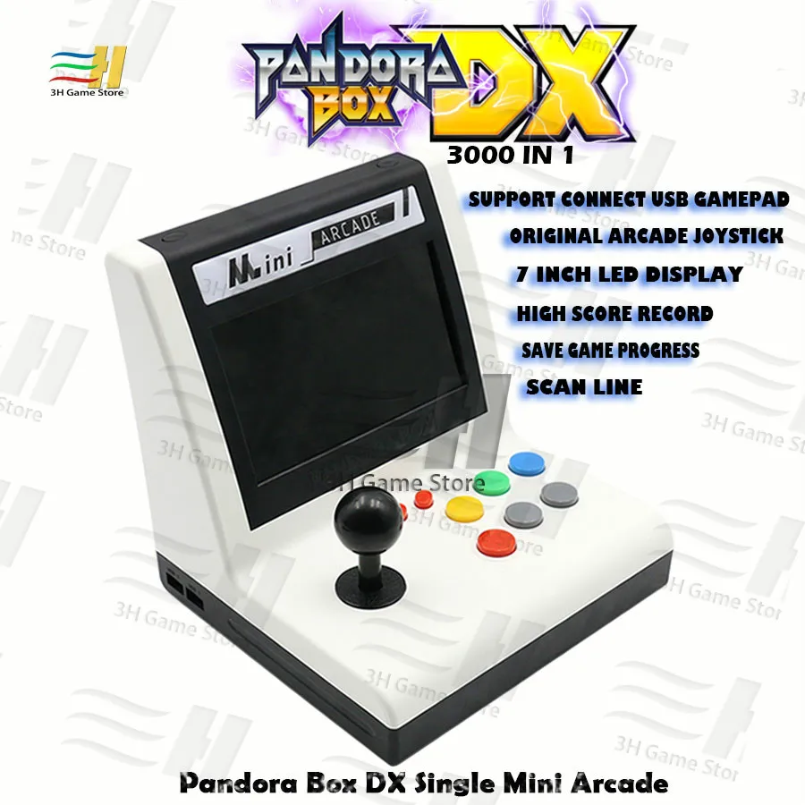 Pandora Box DX 3000 в 1 одиночный мини аркадный бартоп джойстик Кнопка поддержки 3P игры