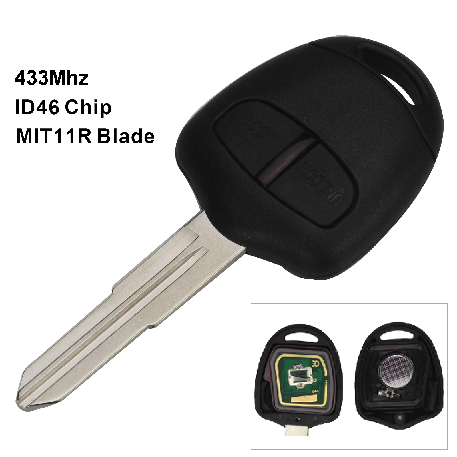 jingyuqin 10ps 2/3 Buttons 434MHZ ID46 Chip Remote Control Car Key Fob For Mitsubishi Lancer Outlander Shogun Pajero MIT11 Blade