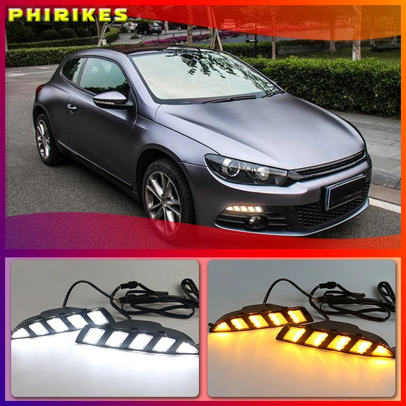 

2PCS For Volkswagen Scirocco 2011 2012 2013 2014 2015 driving LED DRL Daytime Running Light Daylight 12V Fog lamp