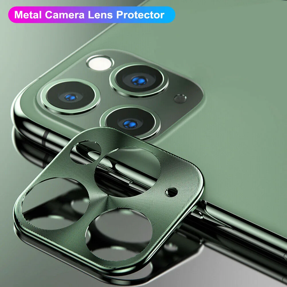 

Camera Protector Glass On For iPhone 11 Pro Max Tempered Metal Rear Camera Lens Protective Ring Full Coverage For iPhone 11