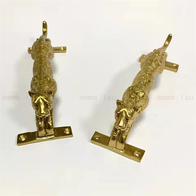 alça latão leopardo armário armário gaveta alças móveis decoração puxa