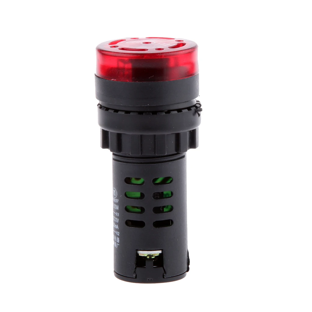 Panel Mount AD16-22SM Flash Red LED Alarm Indicator Light Signal Lamp Flash Buzzer DC 12V 22mm