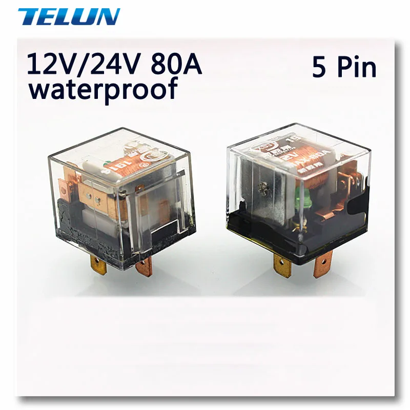 4PCS 12V/24V 80A 5 feet / 5 Pin Silver contacts waterproof high power