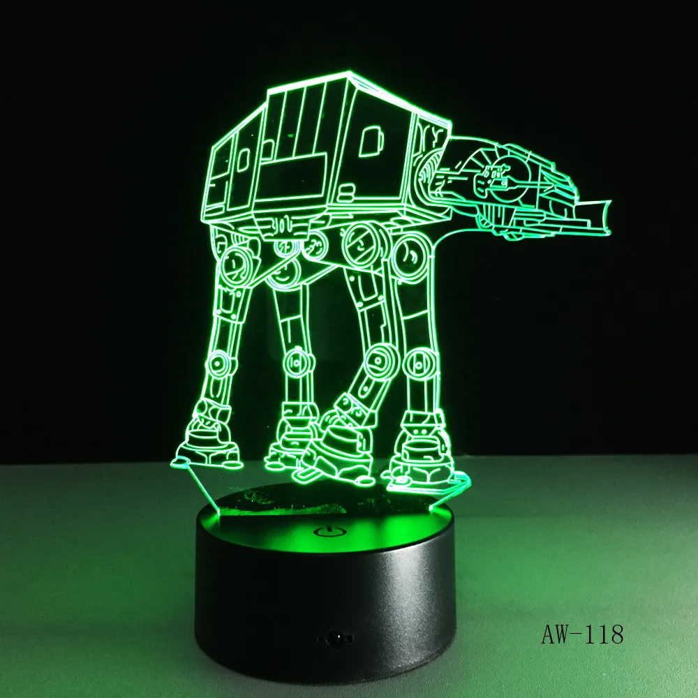 Детский сон 3D ночник AT-AT Imperial Walker светодиодный настольный светильник домашний декор USB стол Lampara домашний офисный Декор свет 118