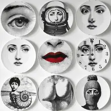 8/10-дюймов Fornasetti настенные тарелки для домашнего украшения на Рождество с суповую тарелку, производство Китай Декоративная Настенная посуда Китай(материк