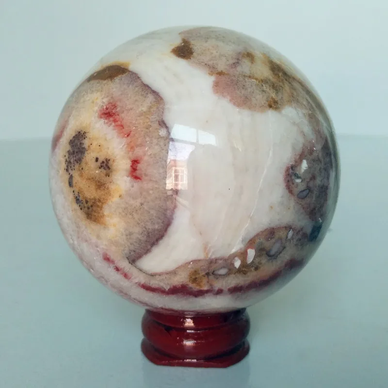 55/68 мм натуральный красный узор шар камень кварц кристалл красивые красные