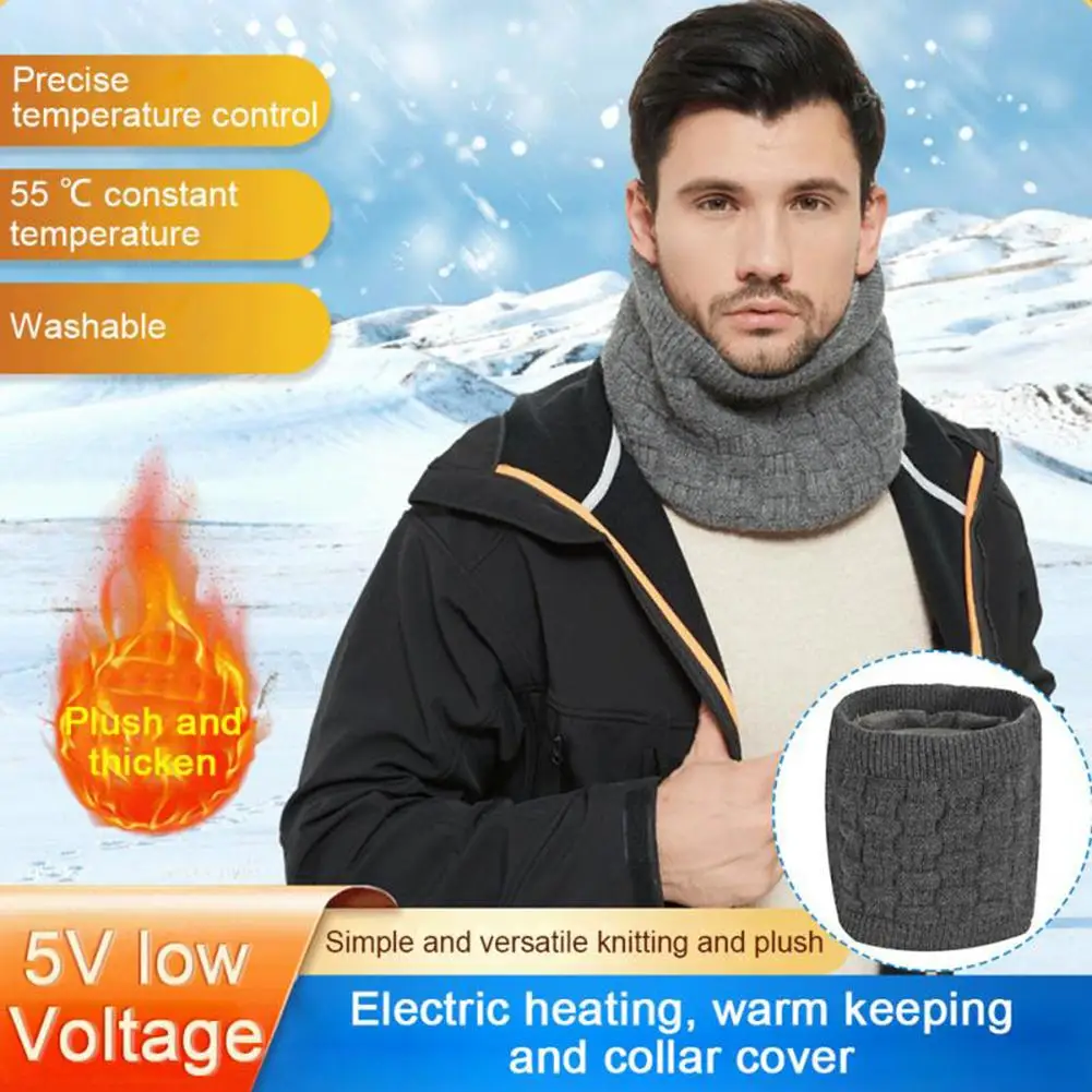 

Unisex Autumn Winter Soft Washable USB Charging Heating Scarf Bike Neck Warmer