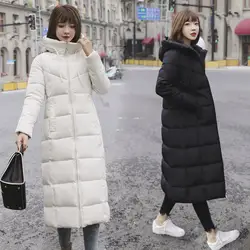 Размера плюс 6XL Новинка зимы; Женская Корейская версия большого Размеры Для женщин хлопок длинная куртка с секциями свободные Для женщин