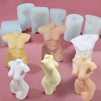 

New Male And Female Forms For Candle Body Shape 3D Silicone Mold For Candles Figures Baking Cake Decorating Tools Wax Soap Mould
